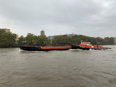GPS Anglia delivering 700t of aggregate to Pier Wharf Wandsworth
